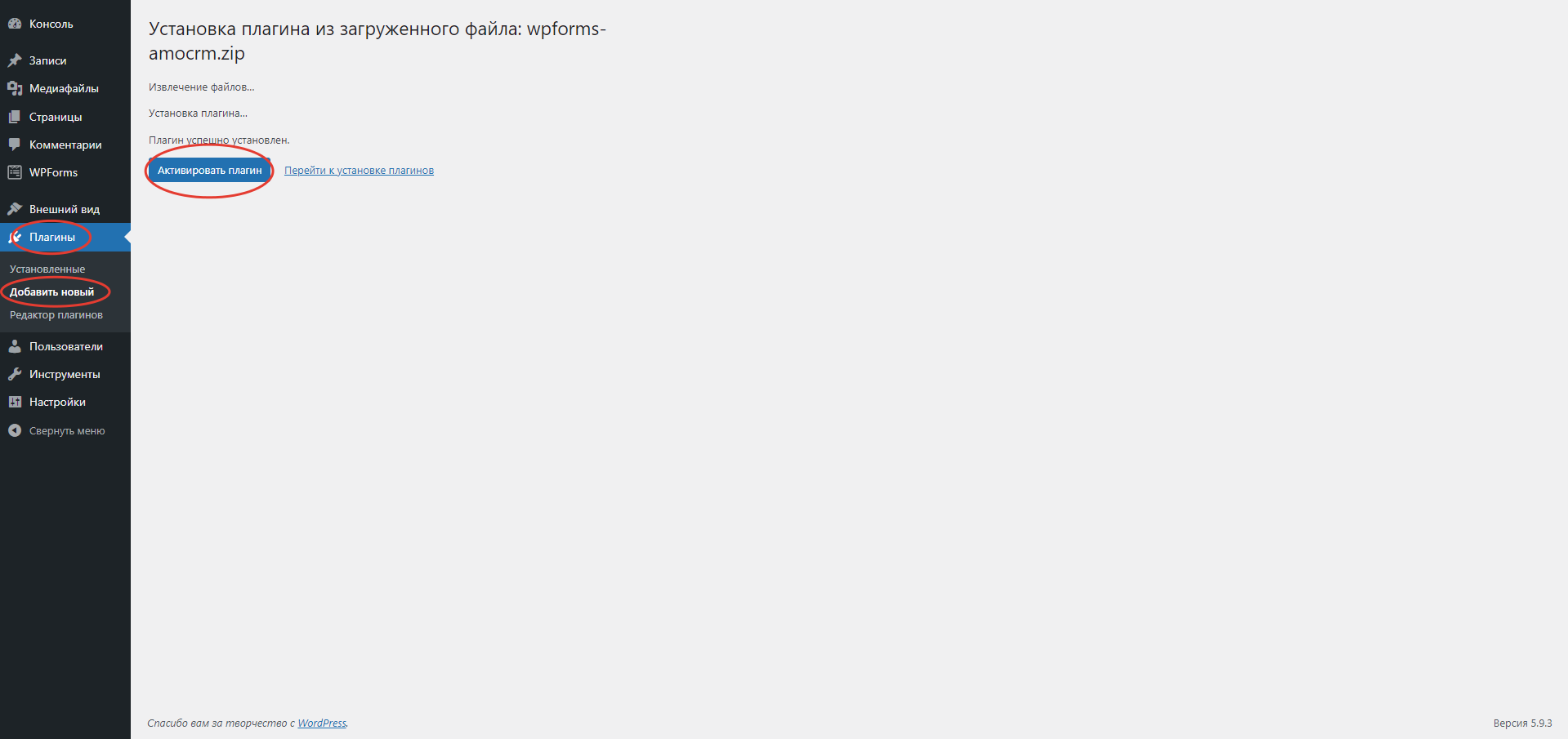 WpForms Wordpress интеграция с amoCRM